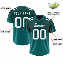 Midnight Green Aqua Gradient Outdoor Football Jersey 2