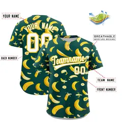 Midnight Green Banana Graffiti Baseball Jersey 2