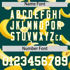 Midnight Green Banana Graffiti Baseball Jersey 3