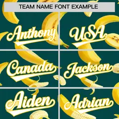 Midnight Green Banana Graffiti Baseball Jersey 4