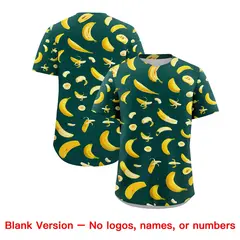 Midnight Green Banana Graffiti Baseball Jersey 7