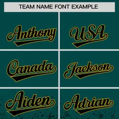 Midnight Green Black Floral Gradient Full Button Baseball Jersey 3