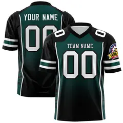 Midnight Green Black Gradient Side Pattern Football Jersey 1