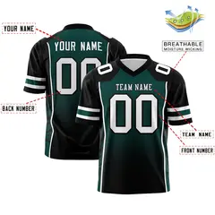 Midnight Green Black Gradient Side Pattern Football Jersey 2