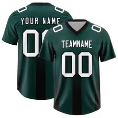 Midnight Green Black Gradient Vertical Stripe Football Jersey 1