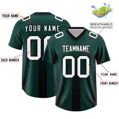 Midnight Green Black Gradient Vertical Stripe Football Jersey 2