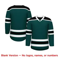 Midnight Green Black Ice Cream Helmet Pattern Hockey Jersey 7