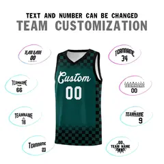 Midnight Green Black Plaid Pattern Basketball Jersey Uniform 4