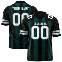 Midnight Green Black Razr Stripe Graffiti Flag Football Jersey 1