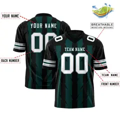 Midnight Green Black Razr Stripe Graffiti Flag Football Jersey 2