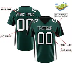 Midnight Green Black Side Stripe Authentic Football Jersey 2
