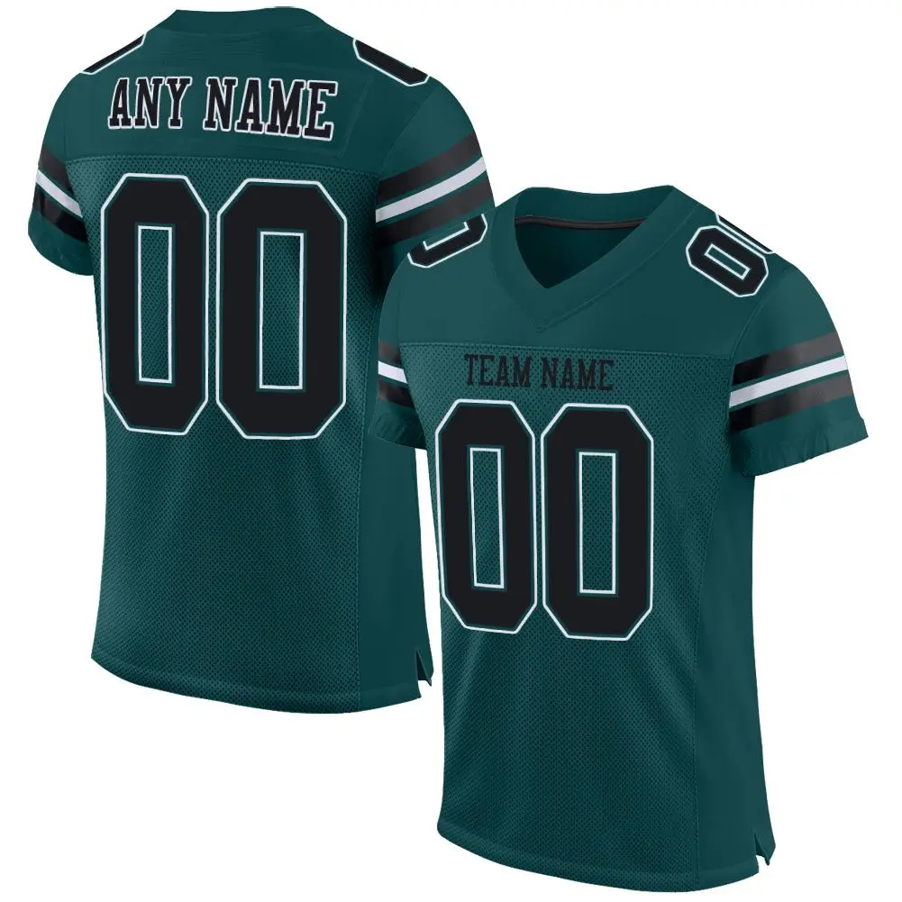 Midnight Green Black-White Classic Mesh Football Jersey
