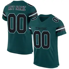 Midnight Green Black-White Classic Mesh Football Jersey 1