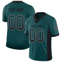 Midnight Green Black-White Drift Mesh Football Jersey 1