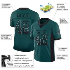 Midnight Green Black-White Drift Mesh Football Jersey 2