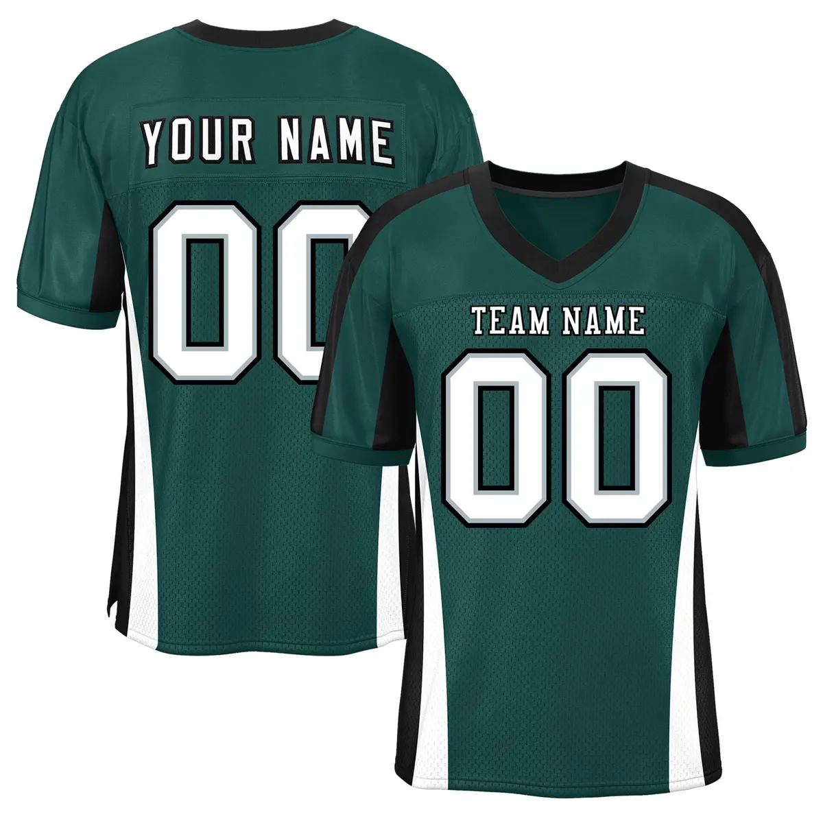 Midnight Green Color Block Mesh Authentic Football Jersey