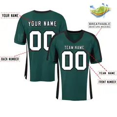 Midnight Green Color Block Mesh Authentic Football Jersey 2