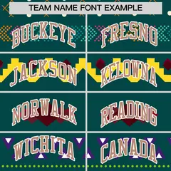 Midnight Green Cream White Mexican Style Baseball Jersey 3