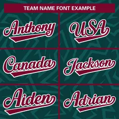 Midnight Green Crimson-White Stripe Graffiti Pattern Varsity Full-Snap Jacket 5