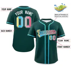 Midnight Green Genderflux Pride Month Baseball Jersey 2
