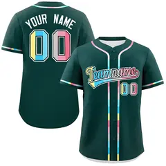 Midnight Green Genderflux Pride Month Baseball Jersey 1
