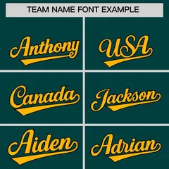 Midnight Green Gold Baroque Style Baseball Jersey 3
