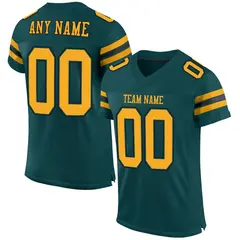 Midnight Green Gold-Black Mesh Football Jersey 1