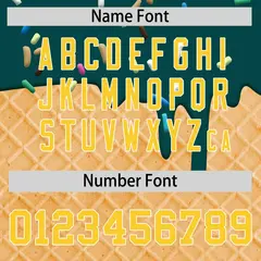 Midnight Green Gold Ice Cream Pattern V-Neck Hockey Jersey 4