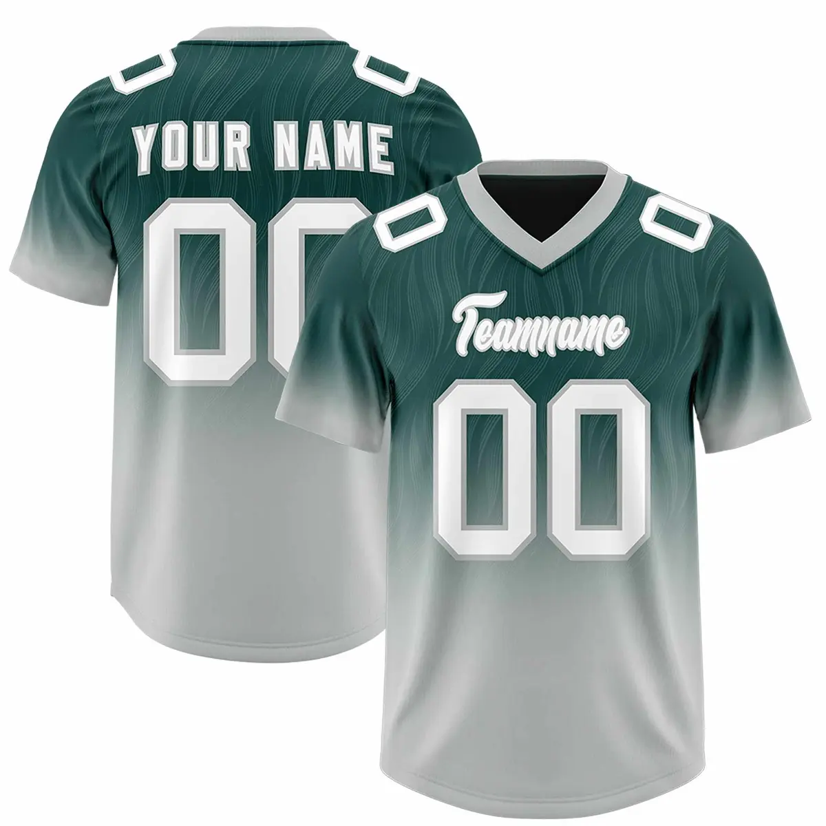 Midnight Green Gray Gradient Outdoor Football Jersey