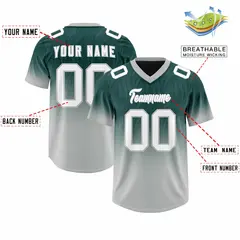 Midnight Green Gray Gradient Outdoor Football Jersey 2