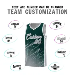 Midnight Green Gray Splash Basketball Uniforms for School 4