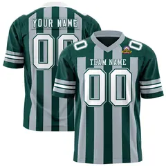 Midnight Green Gray Thick Stripe Authentic Football Jersey