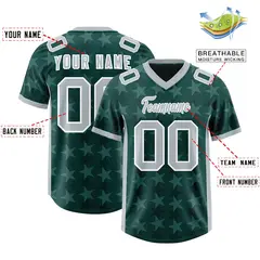Midnight Green Grey All Star Graffiti Pattern Football Jersey 2
