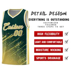 Midnight Green Khaki Splash Basketball Uniforms for Summer Camp 2