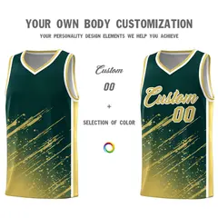 Midnight Green Khaki Splash Basketball Uniforms for Summer Camp 3