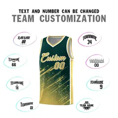Midnight Green Khaki Splash Basketball Uniforms for Summer Camp 4