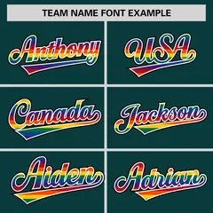 Midnight Green LGBT Rainbow Pride Letterman Baseball Jacket 5