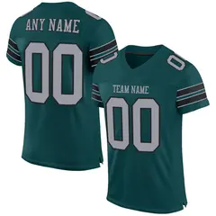 Midnight Green Light Gray-Black Classic Mesh Football Jersey 1