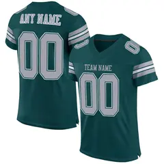 Midnight Green Light Gray-White Classic Mesh Football Jersey 1