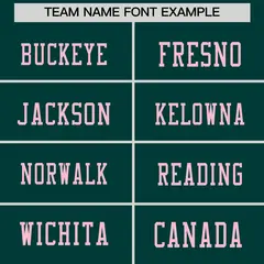 Midnight Green Light Pink Sequin Lettering Football Jersey 3