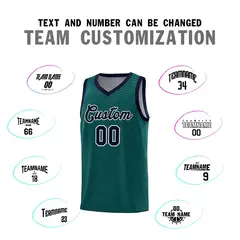 Midnight Green Navy Chest Slash Pattern Basketball Jersey 2