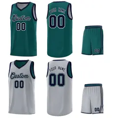Midnight Green Navy Chest Slash Pattern Basketball Jersey 5