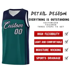 Midnight Green Navy Classic Sets Basketball Jersey 2