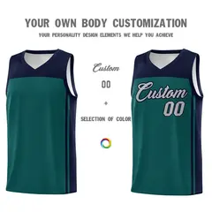 Midnight Green Navy Classic Sets Basketball Jersey 3