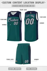 Midnight Green Navy Classic Sets Basketball Jersey 5