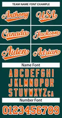 Midnight Green Orange-White Classic Hockey Jersey 3