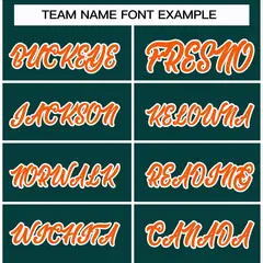 Midnight Green Orange-White Classic Hockey Jersey 3