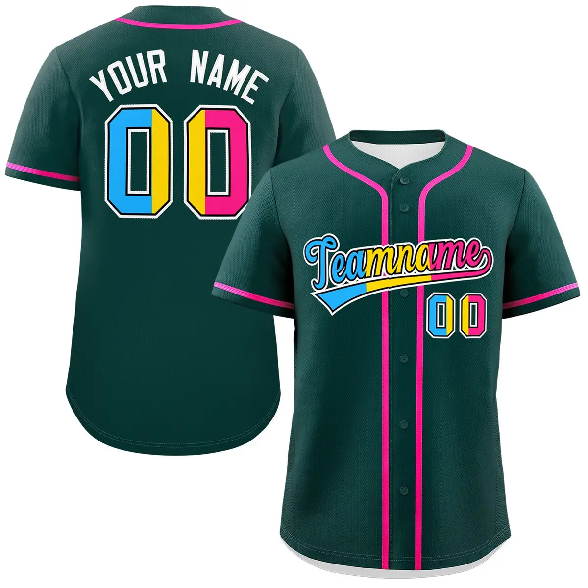 Midnight Green Pansexuality Pride Month Baseball Jersey