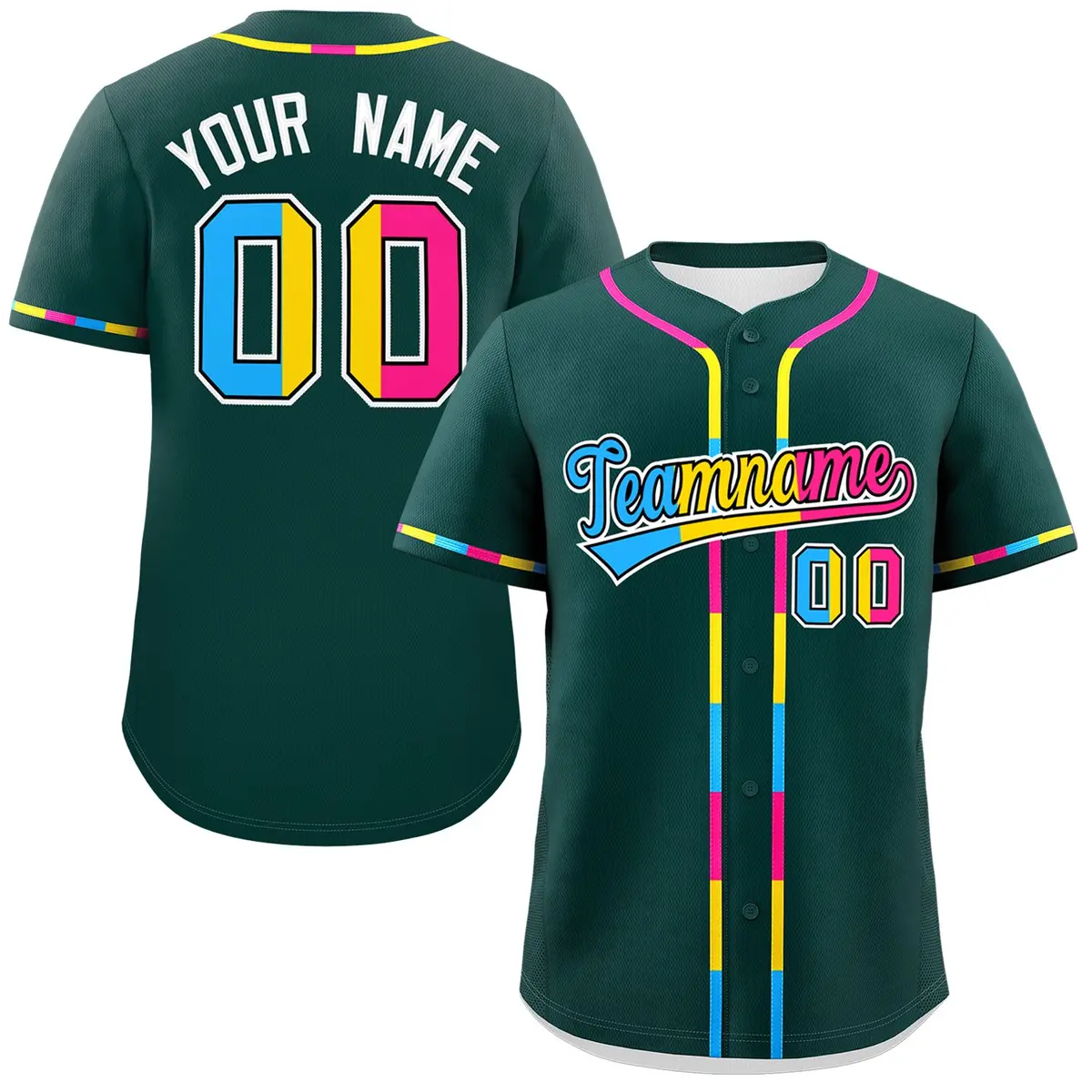 Midnight Green Pansexuality Pride Month Baseball Jersey
