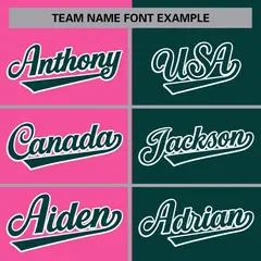 Midnight Green Pink-White Color Block Varsity Baseball Bomber Jacket 5
